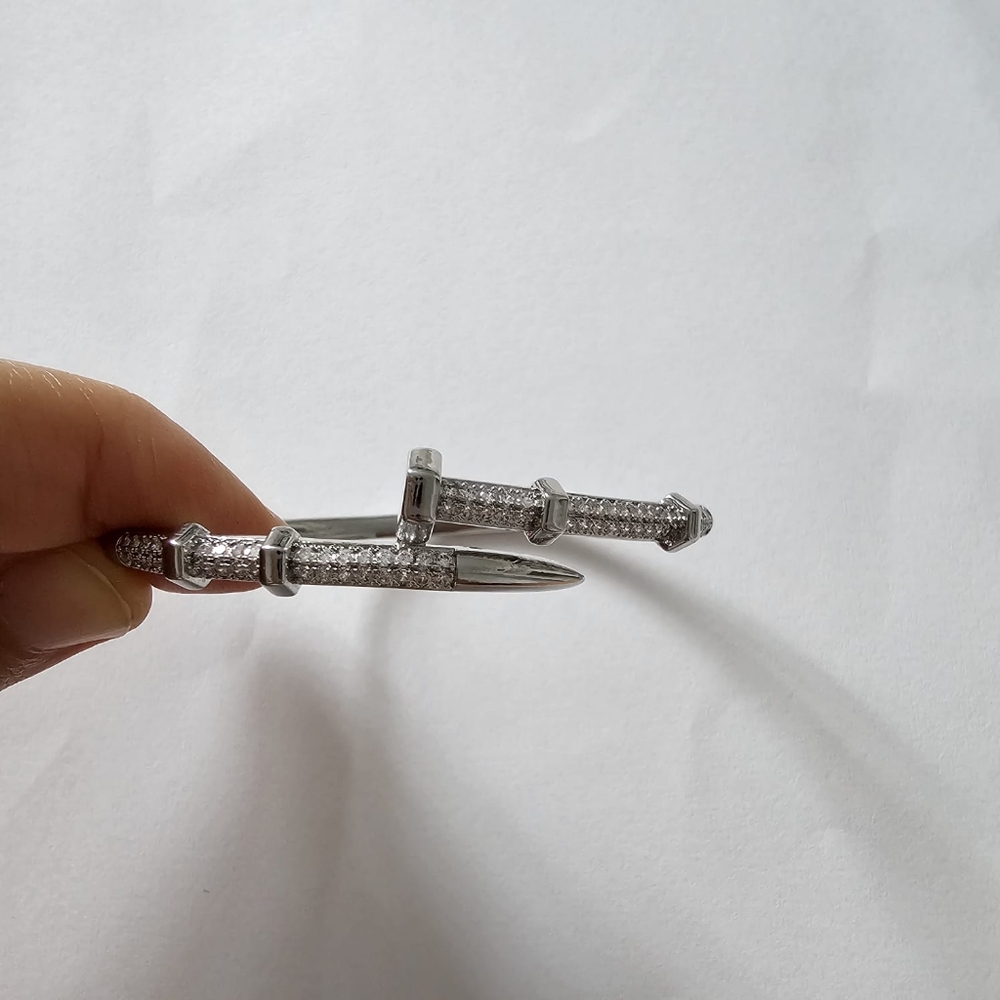 Nail Bracelets, Silver High Quality Stainless Steel - Picture 7 of 7